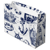Nautisch patroon groot cadeauzakje (Achterkant Gekanteld)