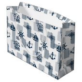 Nautisch patroon groot cadeauzakje (Achterkant Gekanteld)