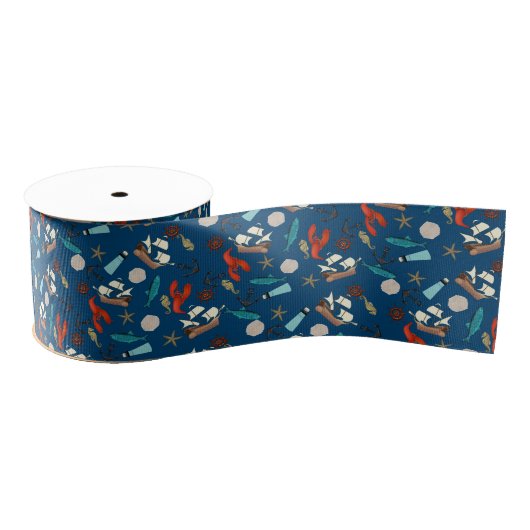 Nautisch patroon grosgrain lint (Spoel)