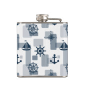 Nautisch patroon heupfles (Achterkant)