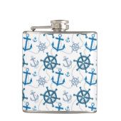 Nautisch patroon heupfles (Voorkant)