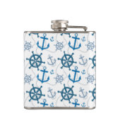 Nautisch patroon heupfles (Achterkant)