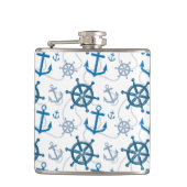 Nautisch patroon heupfles (Voorkant)