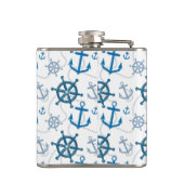 Nautisch patroon heupfles (Achterkant)