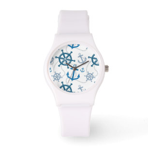 Nautisch patroon horloge