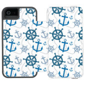 Nautisch patroon incipio iPhone portemonnee hoesje (Agenda Open)