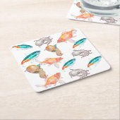 Nautisch patroon kartonnen onderzetters (Schuin)