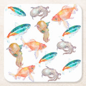 Nautisch patroon kartonnen onderzetters (Voorkant)