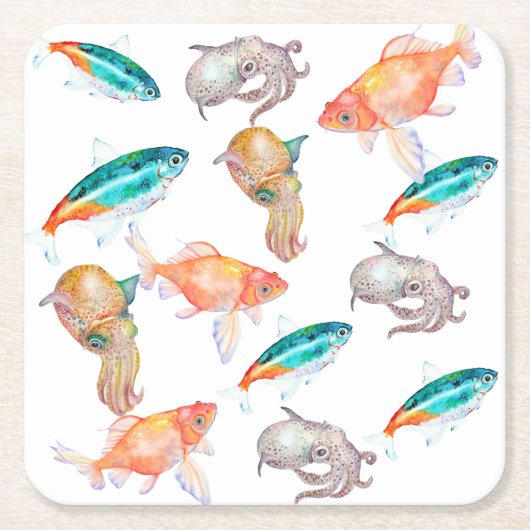 Nautisch patroon kartonnen onderzetters (Voorkant)