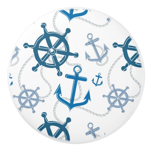 Nautisch patroon keramische knop (Voorkant)