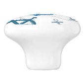 Nautisch patroon keramische knop (Zijkant)