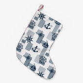 Nautisch patroon kleine kerstsok (Voorkant (Hangend))