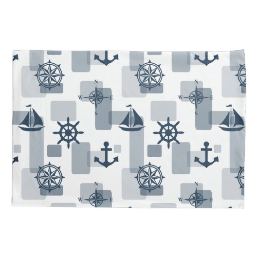 Nautisch patroon kussensloop (Achterkant)