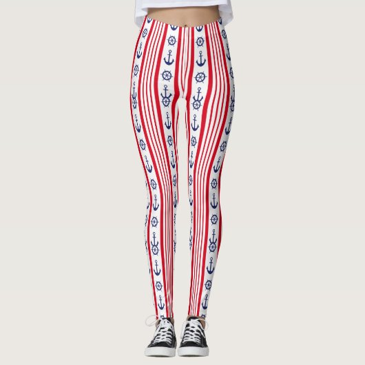 Nautisch patroon leggings (Voorkant)