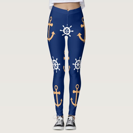 Nautisch patroon leggings (Voorkant)