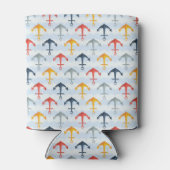 Nautisch patroon met ankers blikjeskoeler (Achterkant)