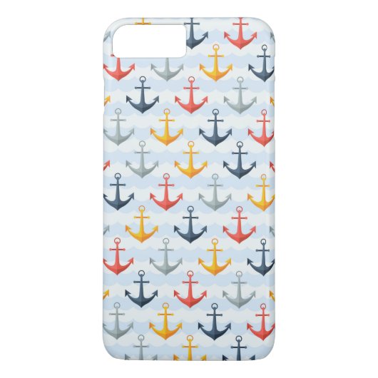 Nautisch patroon met ankers Case-Mate iPhone case (Achterkant)