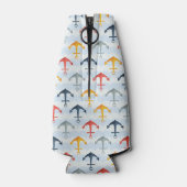 Nautisch patroon met ankers flesjeskoeler (Achterkant)