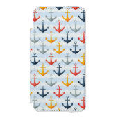 Nautisch patroon met ankers incipio iPhone portemonnee hoesje (Voorkant Agenda)