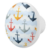 Nautisch patroon met ankers keramische knop (Rechts)