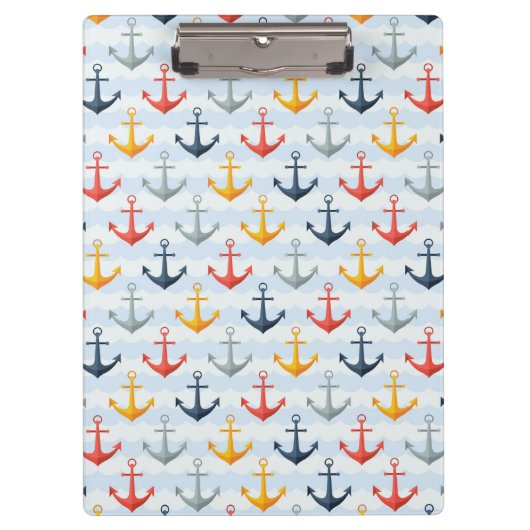 Nautisch patroon met ankers klembord (Voorkant)