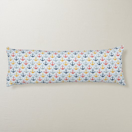 Nautisch patroon met ankers lichaamskussen (Achterkant)