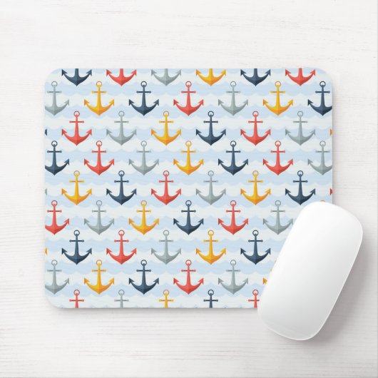 Nautisch patroon met ankers muismat (Met muis)