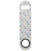 Nautisch patroon met ankers speed flessenopener (Achterkant)