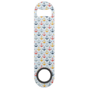 Nautisch patroon met ankers speed flessenopener