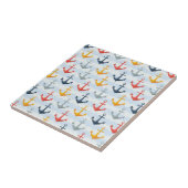 Nautisch patroon met ankers tegeltje (Zijkant)