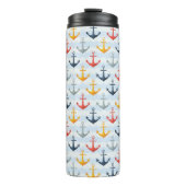 Nautisch patroon met ankers thermosbeker (Voorkant)
