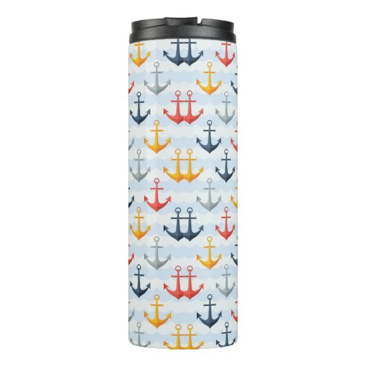 Nautisch patroon met ankers thermosbeker (Achterkant)