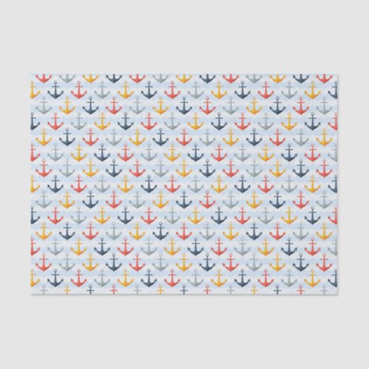 Nautisch patroon met ankers tissuepapier (Voorkant)
