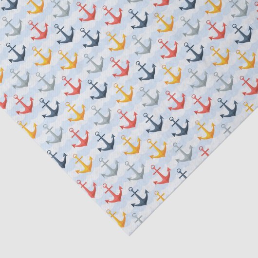 Nautisch patroon met ankers tissuepapier (Detail)