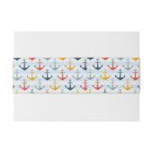 Nautisch patroon met ankers uitnodigingen wikkel (Achterkant Voorbeeld)