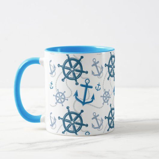 Nautisch patroon mok (Links)