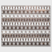 Nautisch patroon op hout cadeaupapier (Vlak)