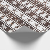 Nautisch patroon op hout cadeaupapier (Hoek)