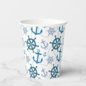 Nautisch patroon papieren bekers (Achterkant)
