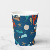 Nautisch patroon papieren bekers (Voorkant)