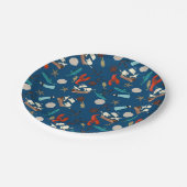 Nautisch patroon papieren bordje (Gekanteld)