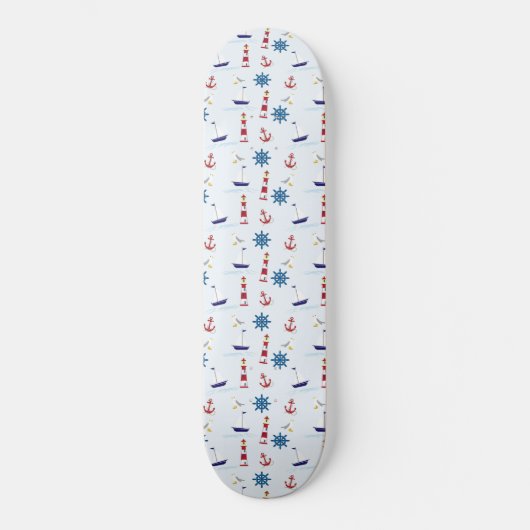 Nautisch patroon persoonlijk skateboard (Voorkant)