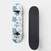 Nautisch patroon persoonlijk skateboard (Voorkant)