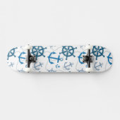 Nautisch patroon persoonlijk skateboard (Horizontaal)