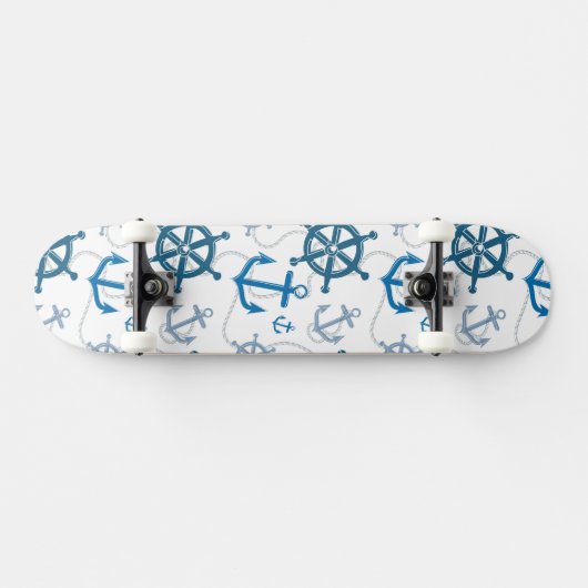 Nautisch patroon persoonlijk skateboard (Horizontaal)