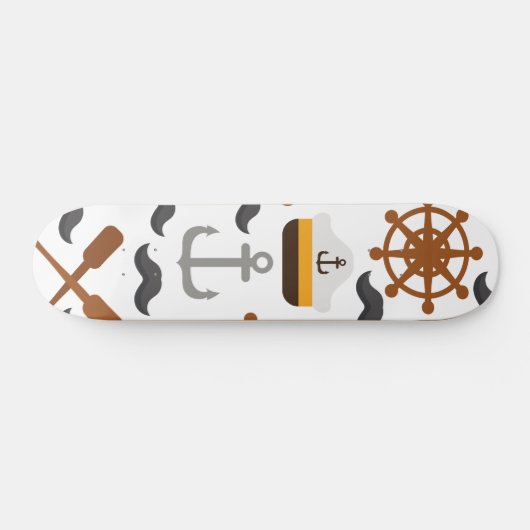 Nautisch patroon persoonlijk skateboard (Horizontaal)