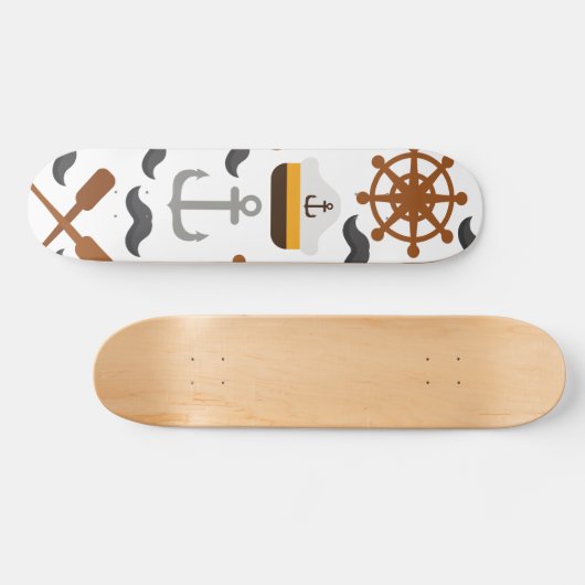 Nautisch patroon persoonlijk skateboard (Horizontaal)