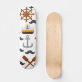 Nautisch patroon persoonlijk skateboard (Voorkant)