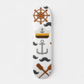 Nautisch patroon persoonlijk skateboard (Voorkant)