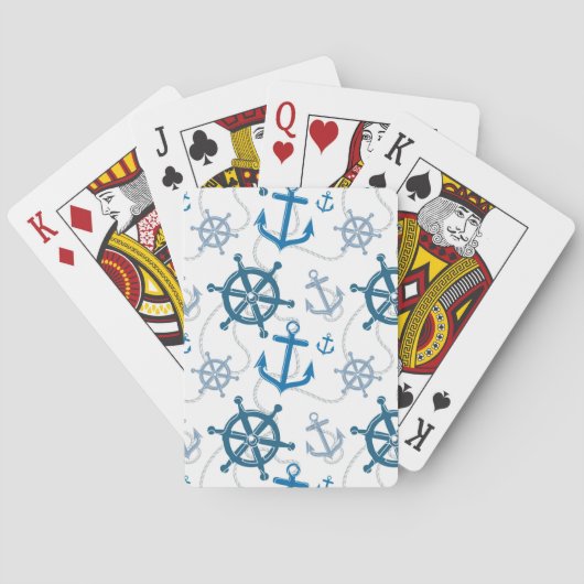 Nautisch patroon pokerkaarten (Achterkant)